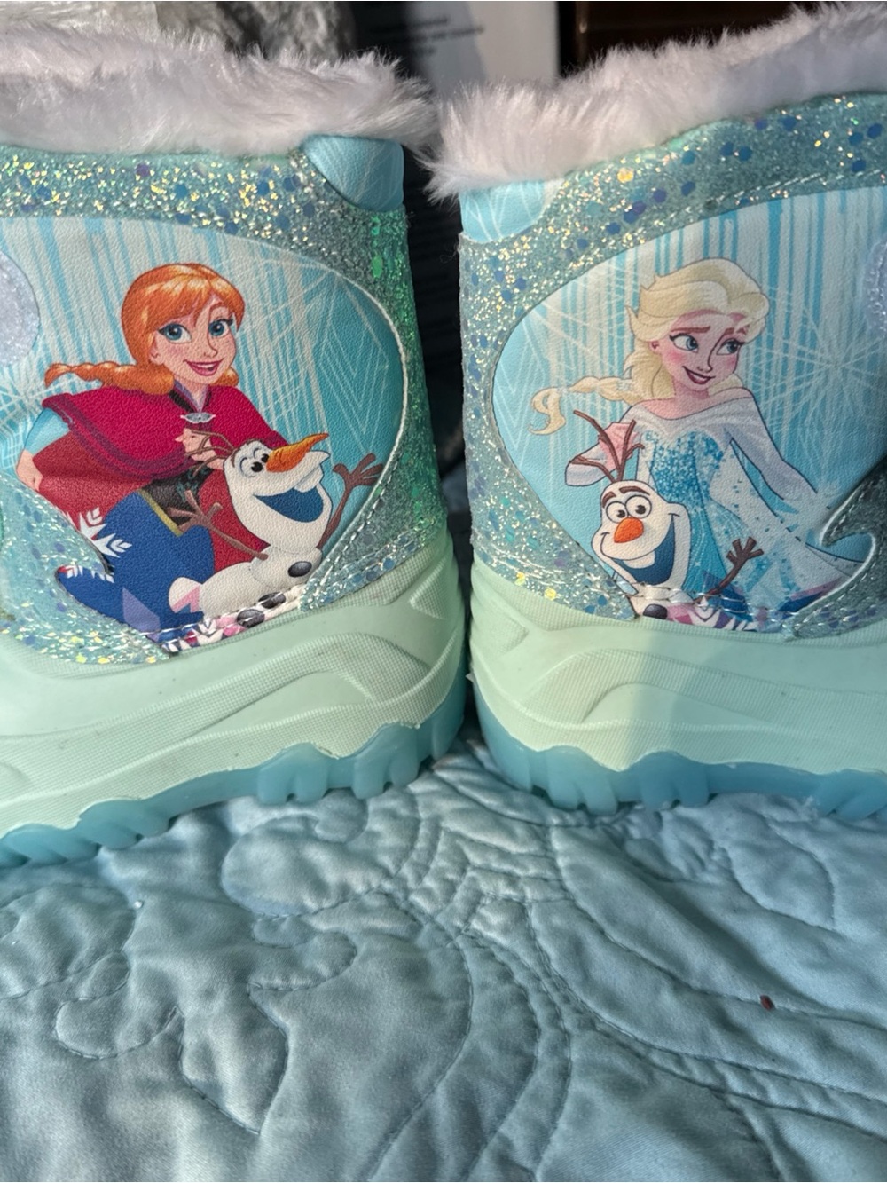 Disney Light Blue Frozen Anna & Elsa Kids Snow Boots